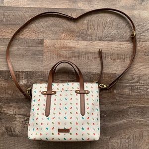 Fossil felicity crossbody tote patterned white